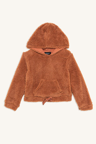 LILLY HOODED TOP in colour COPPER BROWN