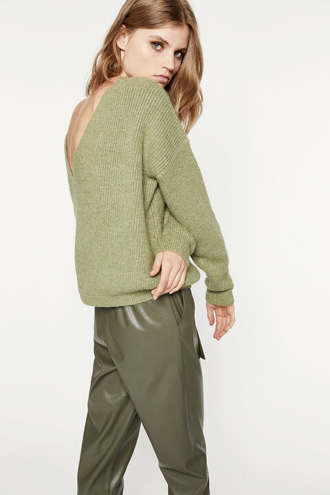 THE CROSS BACK KNIT in colour EVERGREEN