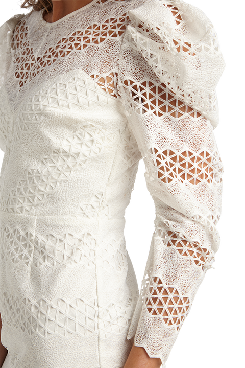 LANA LACE DRESS in colour CLOUD DANCER