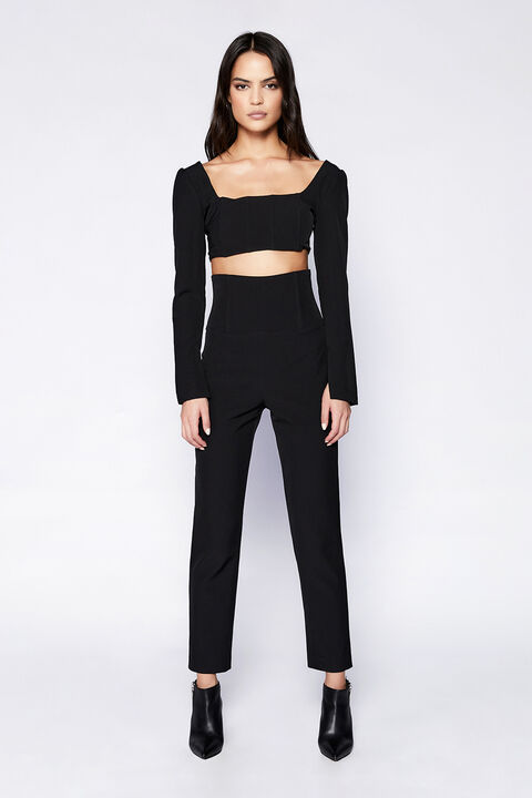 KENDALL CORSET PANT in colour CAVIAR