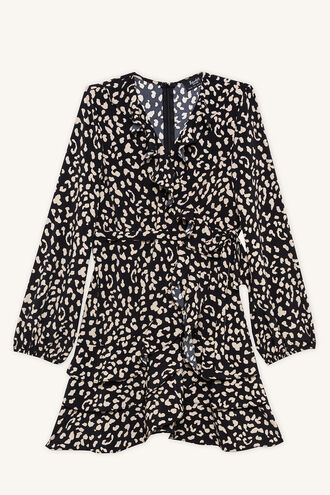 CASSIDY WRAP DRESS in colour JET SET