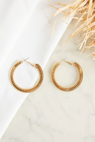 CUT METAL HOOP in colour GOLD EARTH