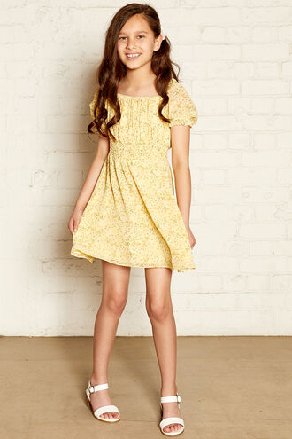 ELISA MINI DRESS in colour VIBRANT YELLOW