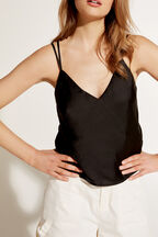 DRAWSTRING CAMI in colour CAVIAR