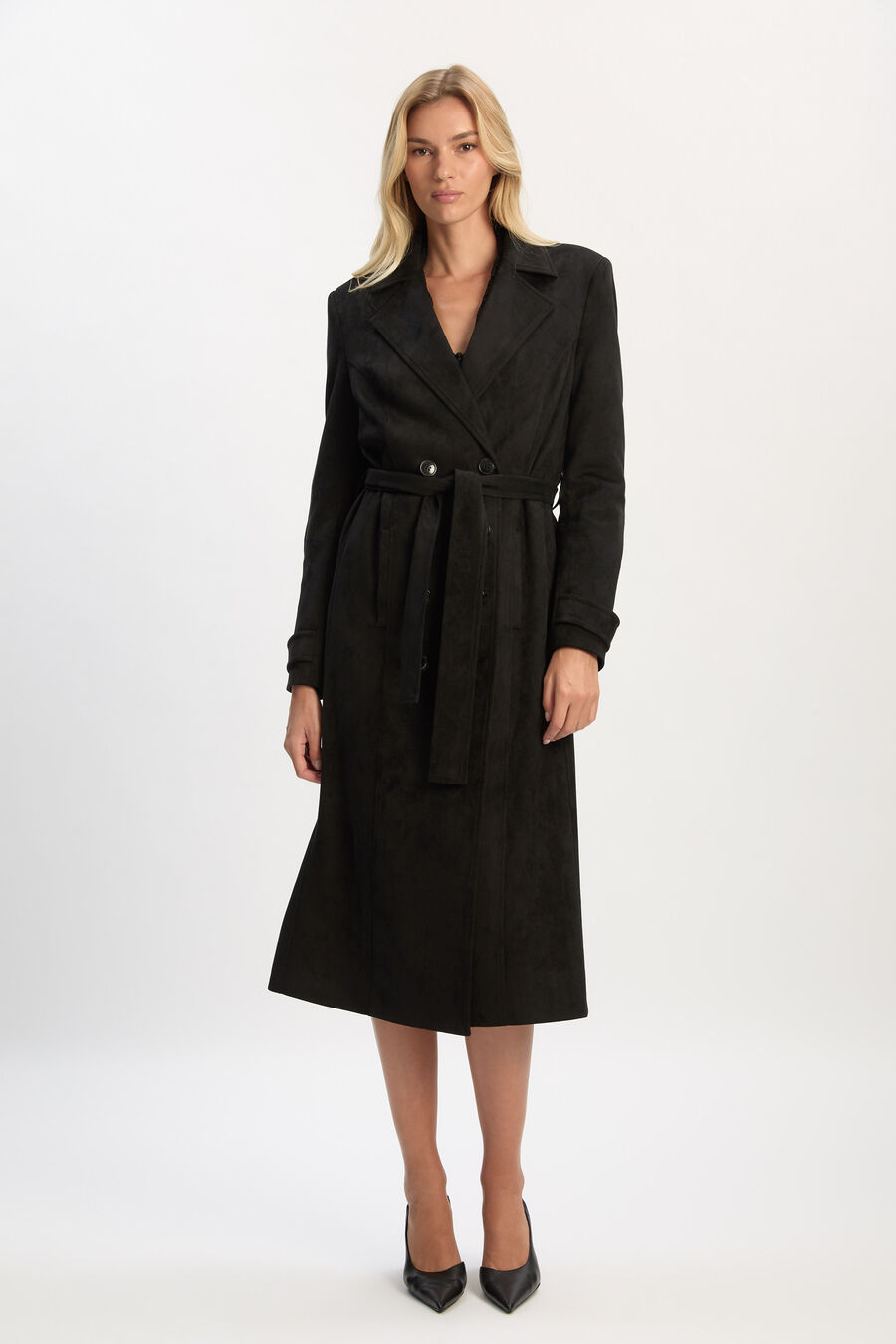 Vegan Suede Longline Coat
