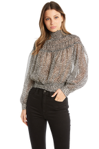 BEBE SHIRRED TOP in colour BRIGHT WHITE