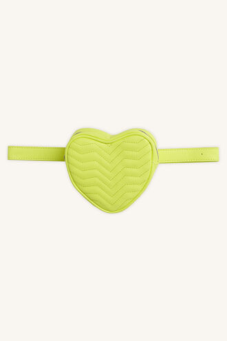 QUILTED HEART BELT in colour YELLOW CREAM