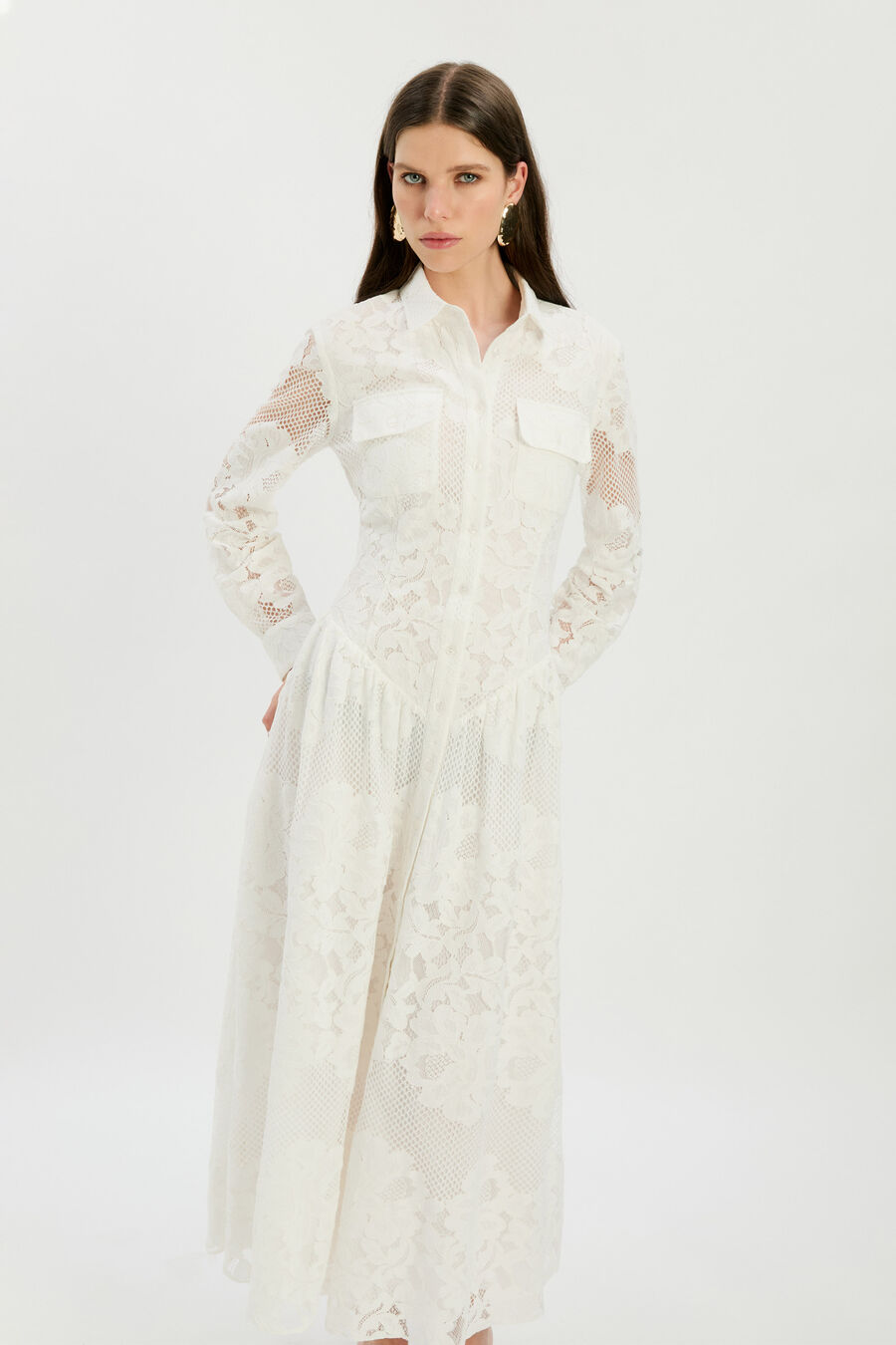Agatha Lace Shirt Dress