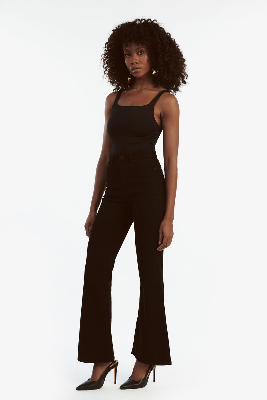 ASHLYNN HI BOOT LEG JEAN in colour BLACK