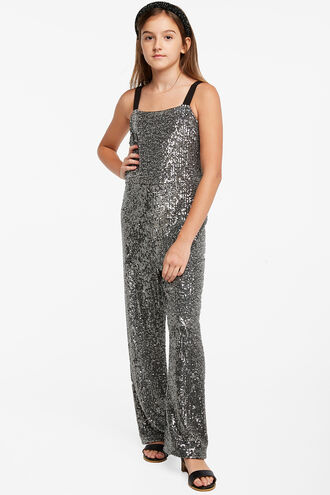 ILLY SEQUIN JUMPSUIT in colour GLACIER GRAY