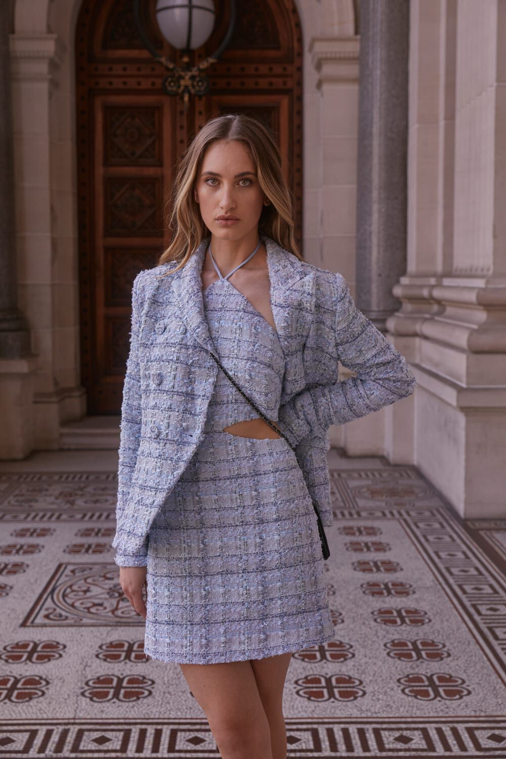 BOUCLE BLAZER in colour CLASSIC BLUE