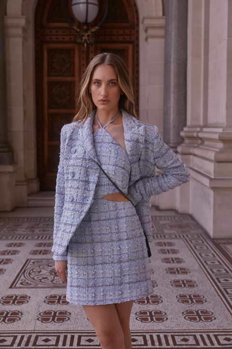 BOUCLE BLAZER in colour CLASSIC BLUE