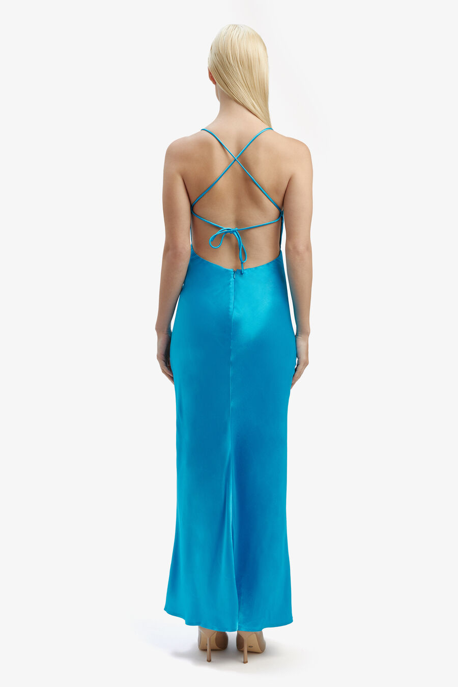 MADELYN MIDI SLIP DRESS in colour MARINE