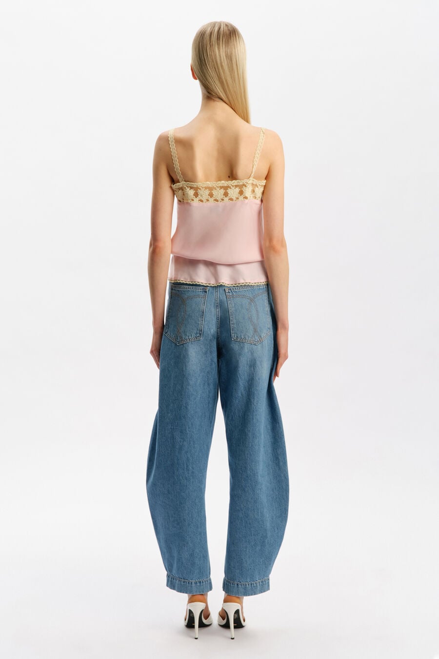Bonita Satin Lace Trim Top