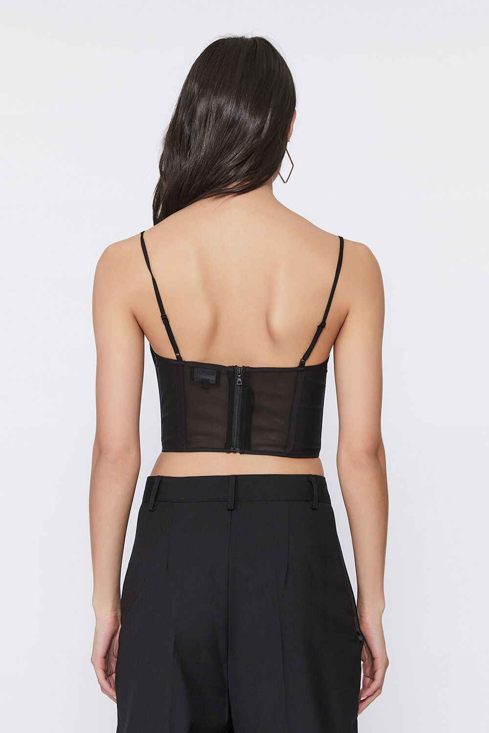 MESH CORSET BUSTIER in colour CAVIAR