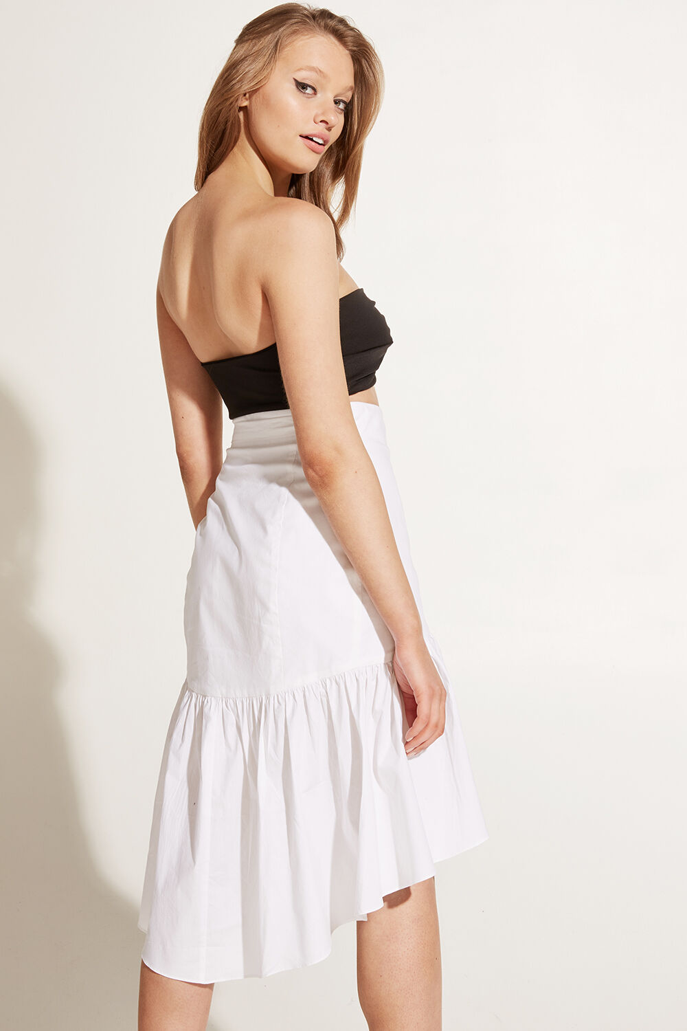 MIDI WRAP SKIRT in colour CLOUD DANCER