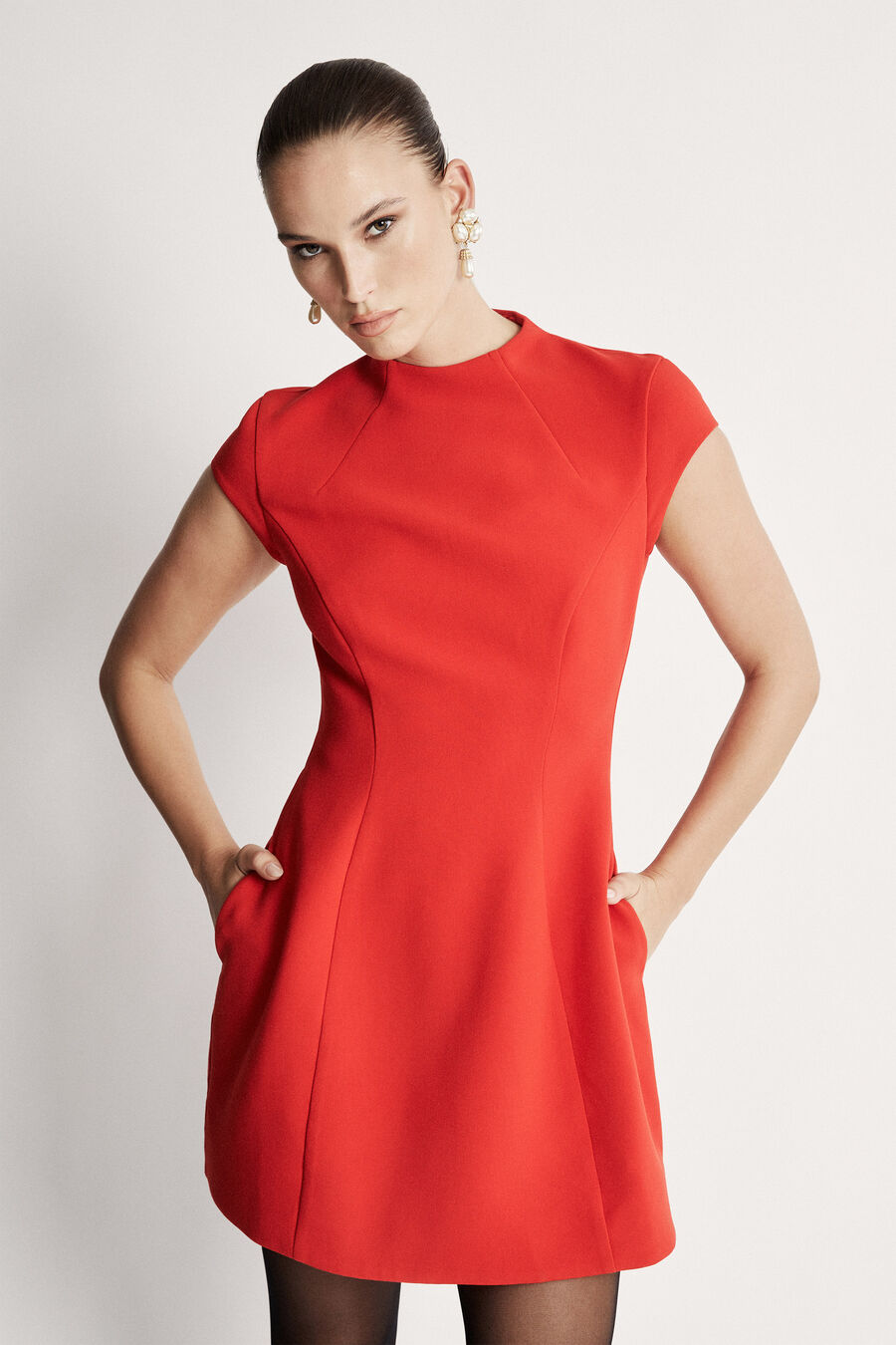 Delphi Hourglass Mini Dress In Deep Red | Bardot Delphi Hourglass Mini Dress In Deep Red | Bardot