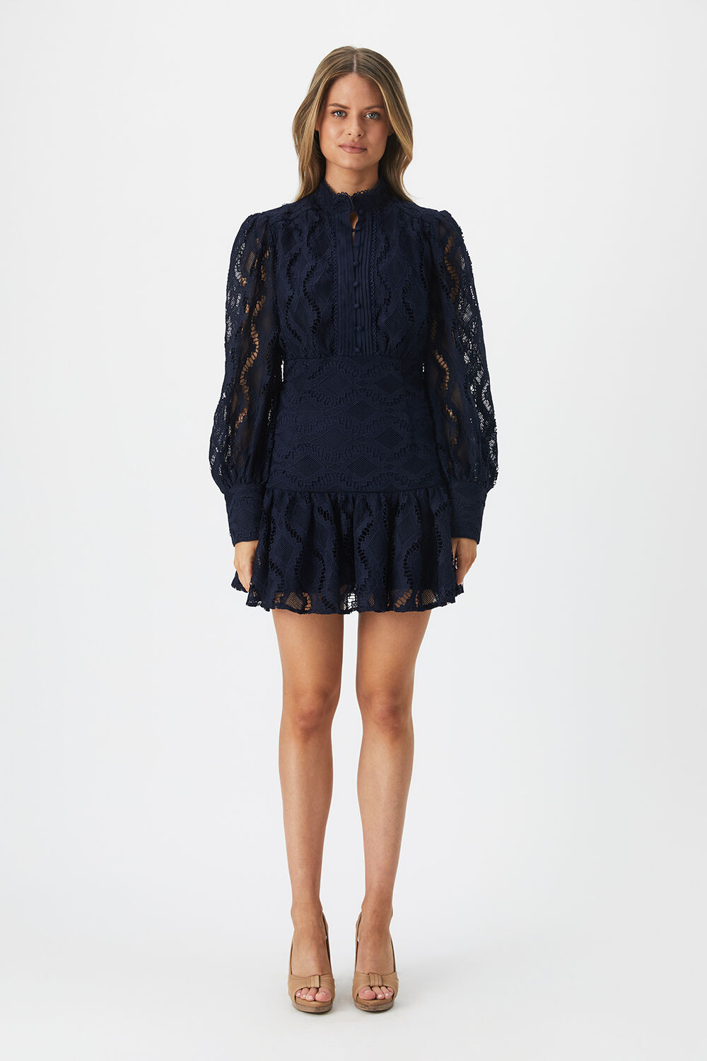 Bardot navy lace dress hot sale
