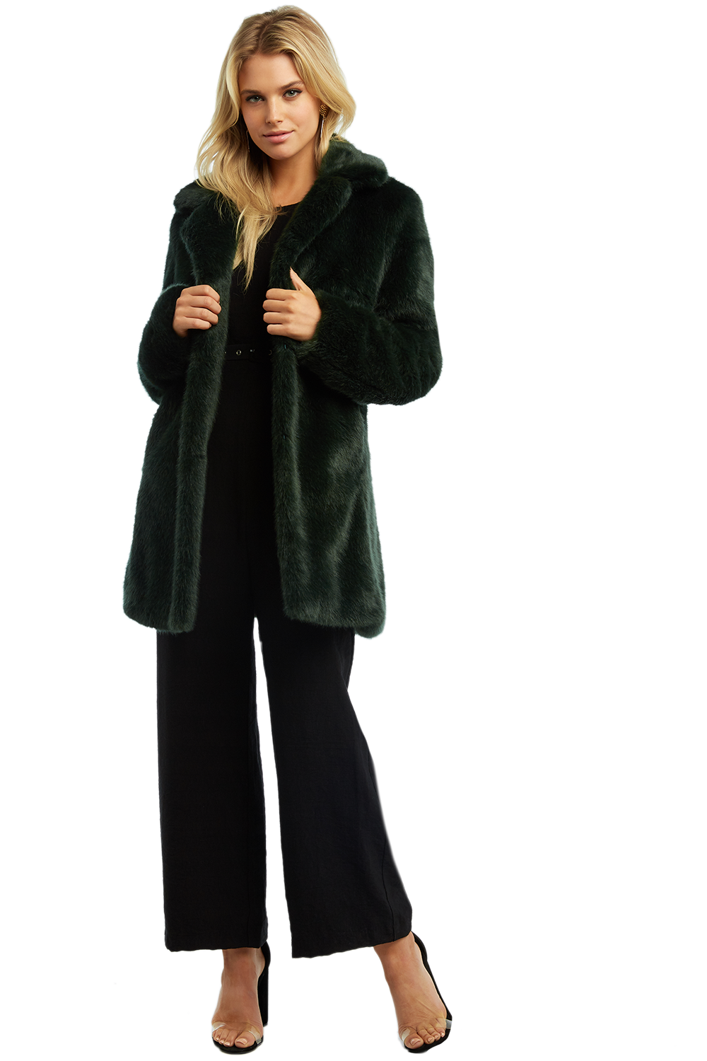 green midi coat