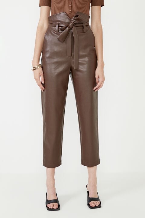 DEBBIE VEGAN LEATHER PANT in colour CHOCOLATE BROWN