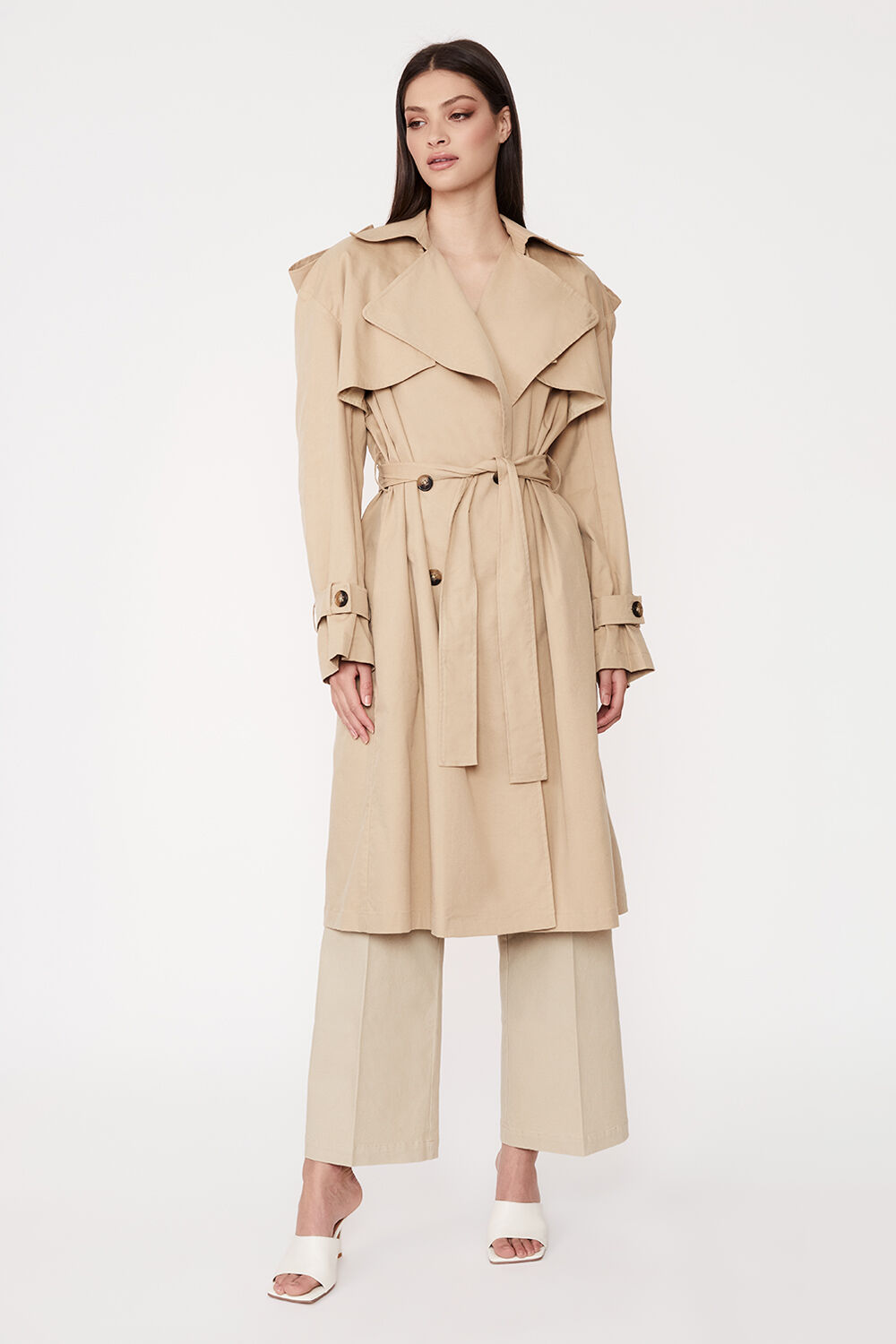 THE OVERSIZED TRENCH in colour TAN