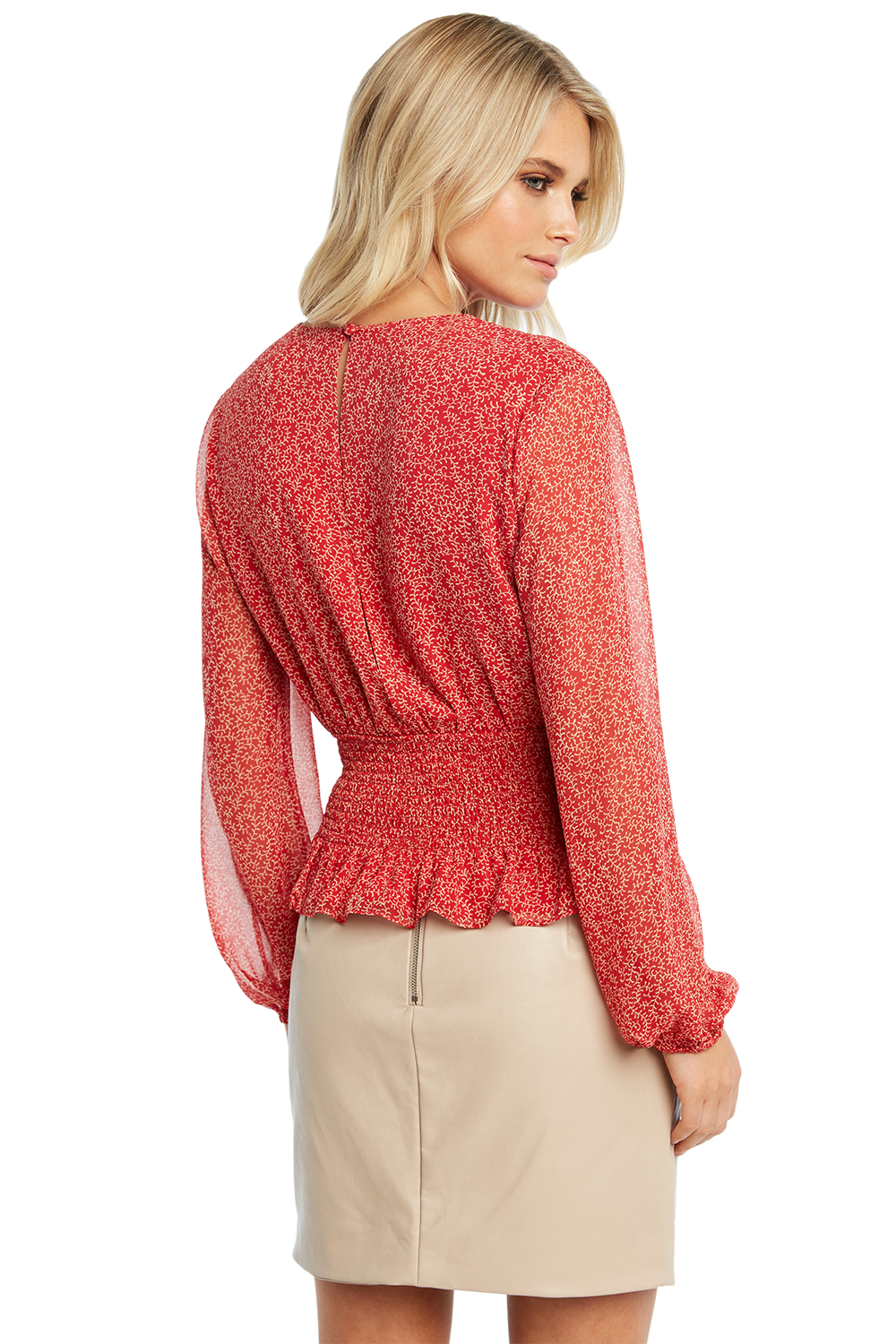 PAISLEY SHIRRED TOP in colour SKI PATROL