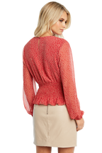 PAISLEY SHIRRED TOP in colour SKI PATROL