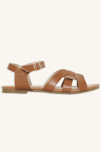 AUDREY TWIST FRONT SANDAL in colour TAN