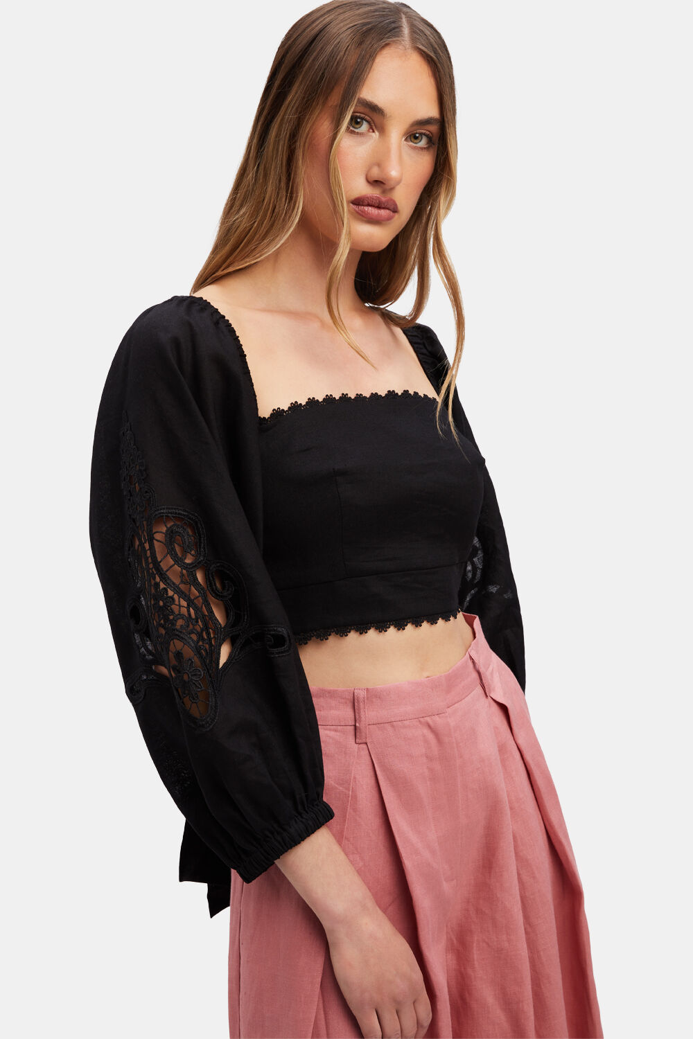 MARA CROP TOP in colour CAVIAR