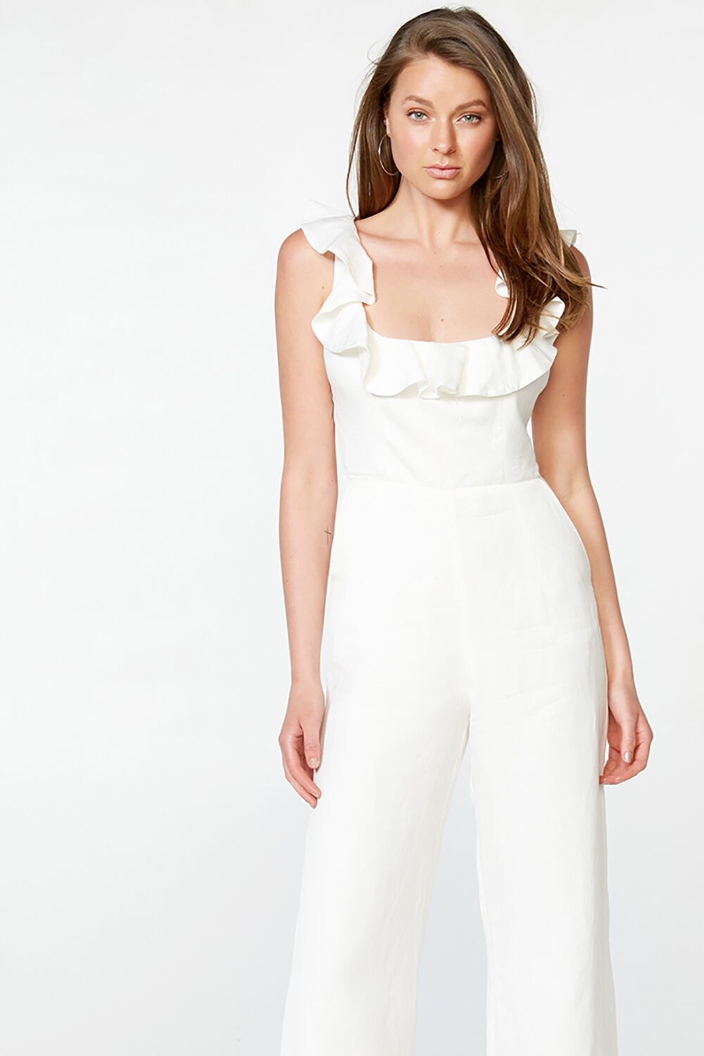 bardot jumpsuit white
