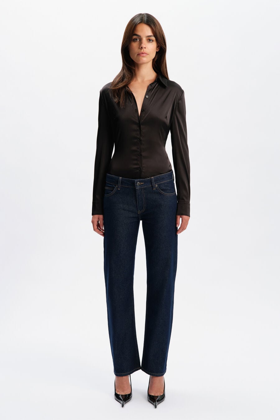 Trina Fitted Satin Shirt