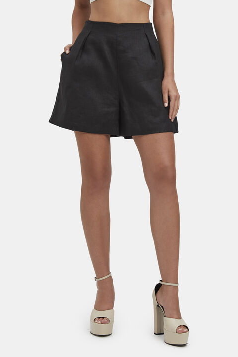 IRIS HIGH WAISTED SHORT in colour CAVIAR