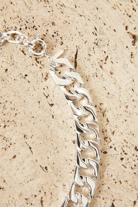 SILVER CHUNKY NECKLACE in colour SILVER