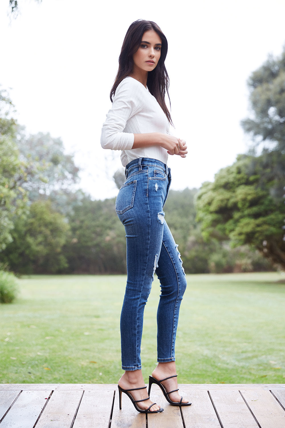 KHLOE HI CROP in colour TRUE NAVY