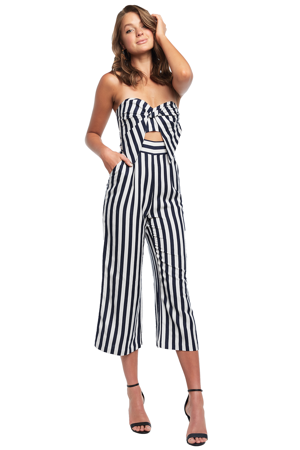 Stripe Bow Jumpsuit | Ladies Sale & Clothing | Bardot