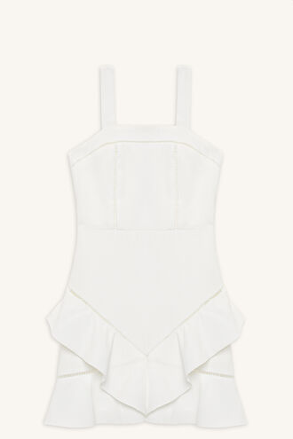 ESTA FRILL DRESS in colour CLOUD DANCER