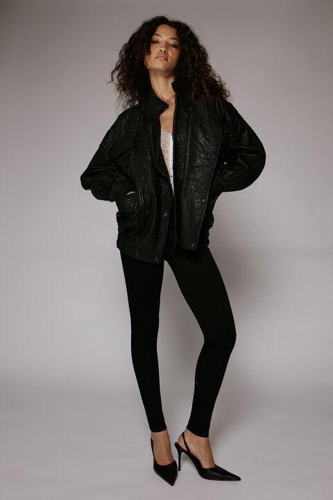 KHLOE SUPER HIGH TALL JEAN in colour CAVIAR