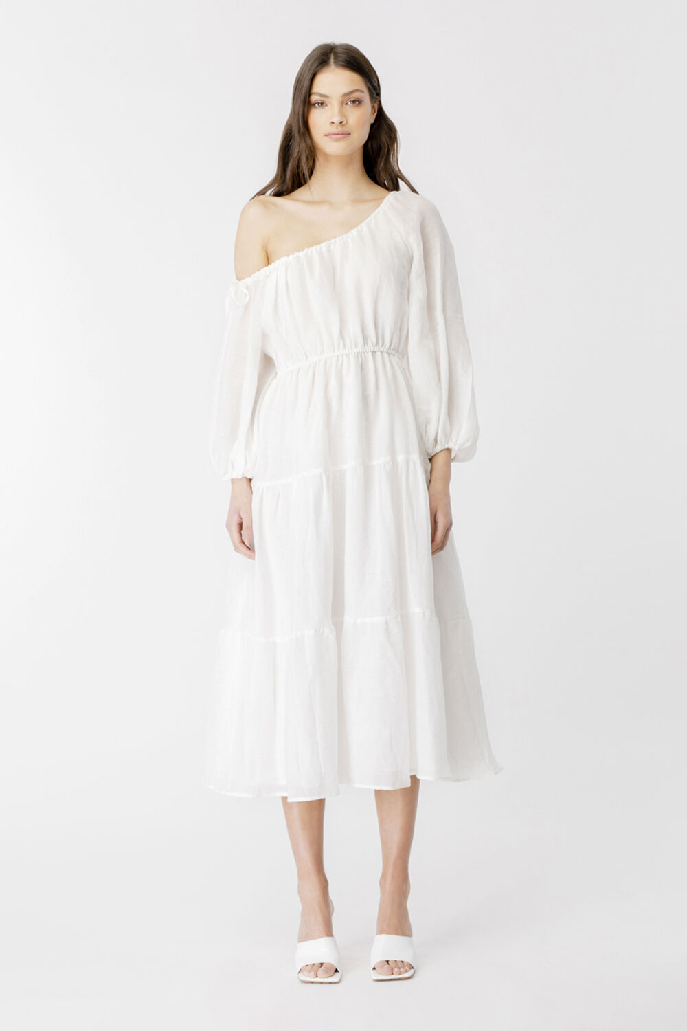 Gianna Midi Dress in Orchid Wht | Bardot