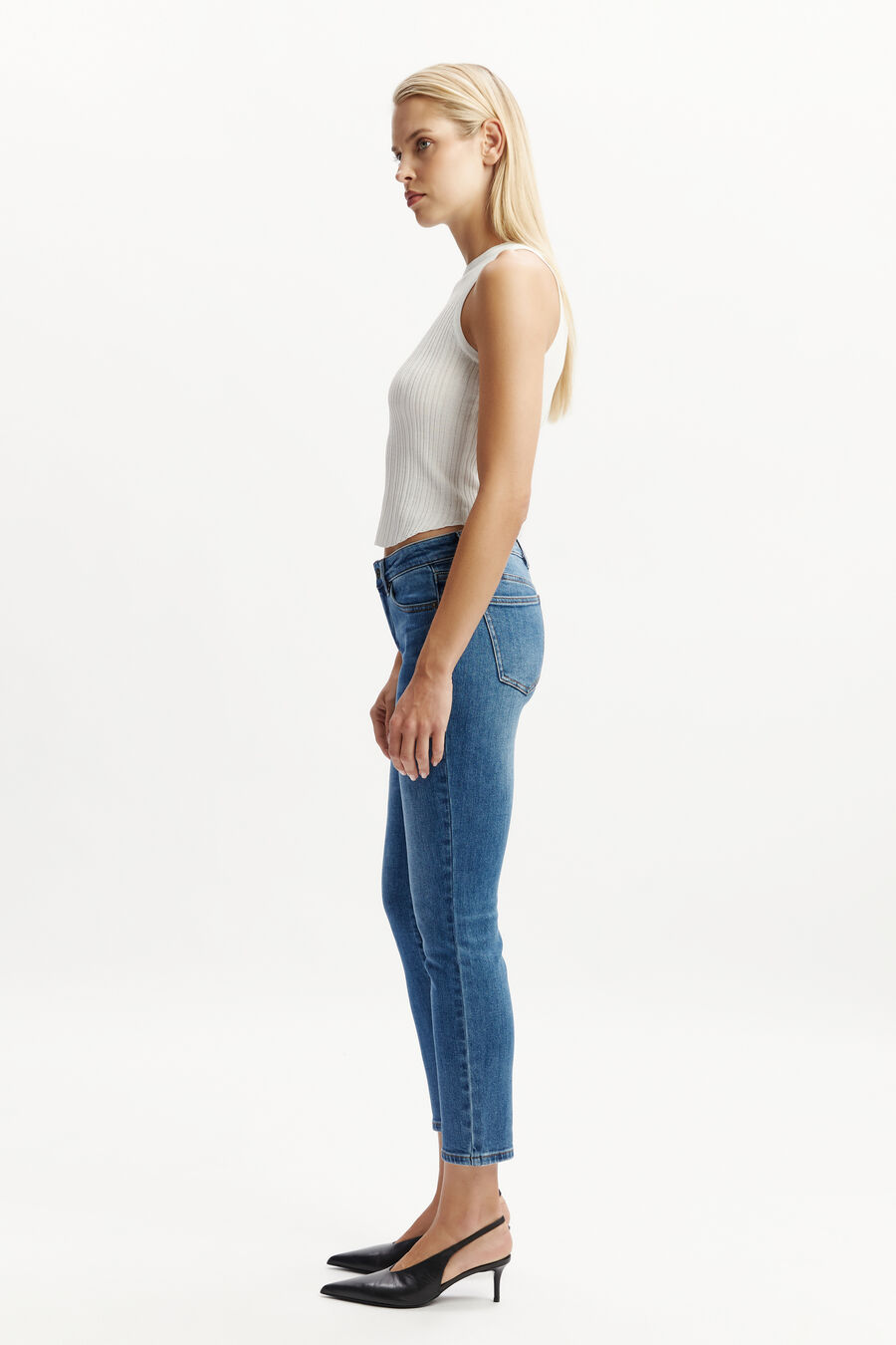 KNOX SKINNY CROPPED JEANS in colour VINTAGE