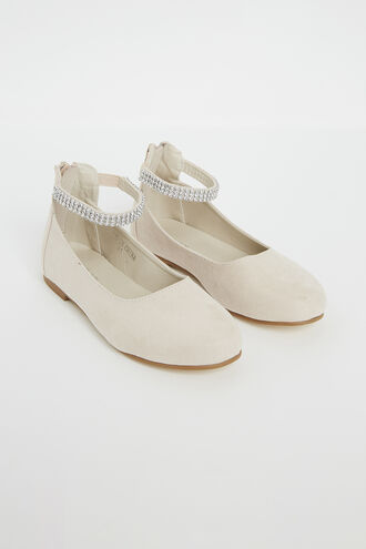 DIAMANTE BALLET FLAT. in colour MOONLIGHT