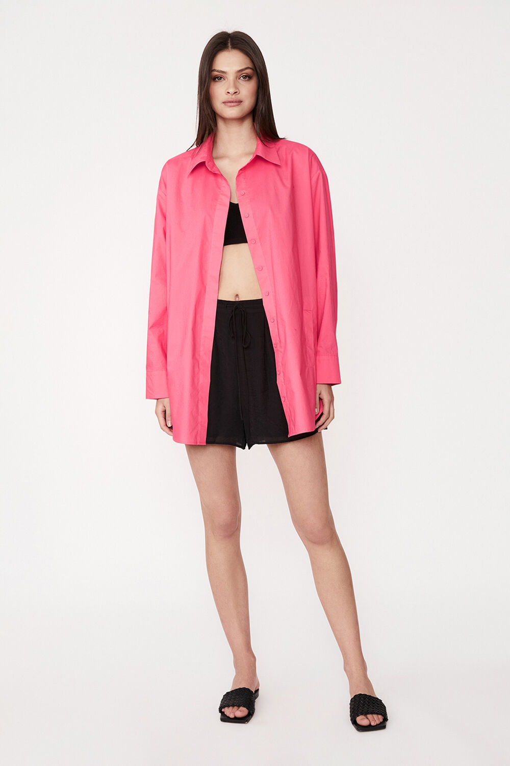ALYSSA BOYFRIEND SHIRT in colour CHALK PINK