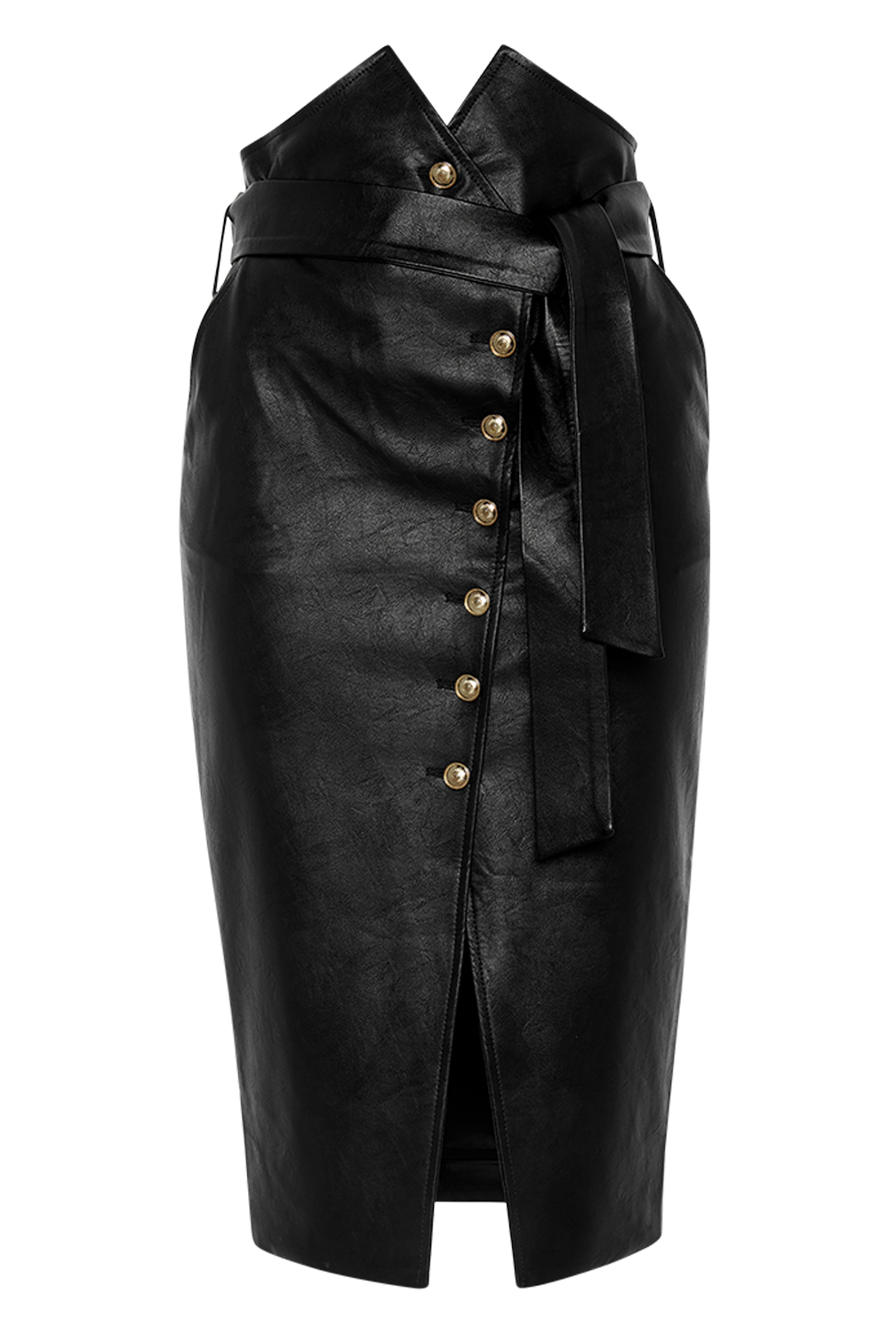 Tie waist leather skirt clearance