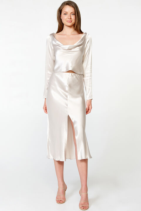 MIDI SLIP SKIRT in colour RAINY DAY