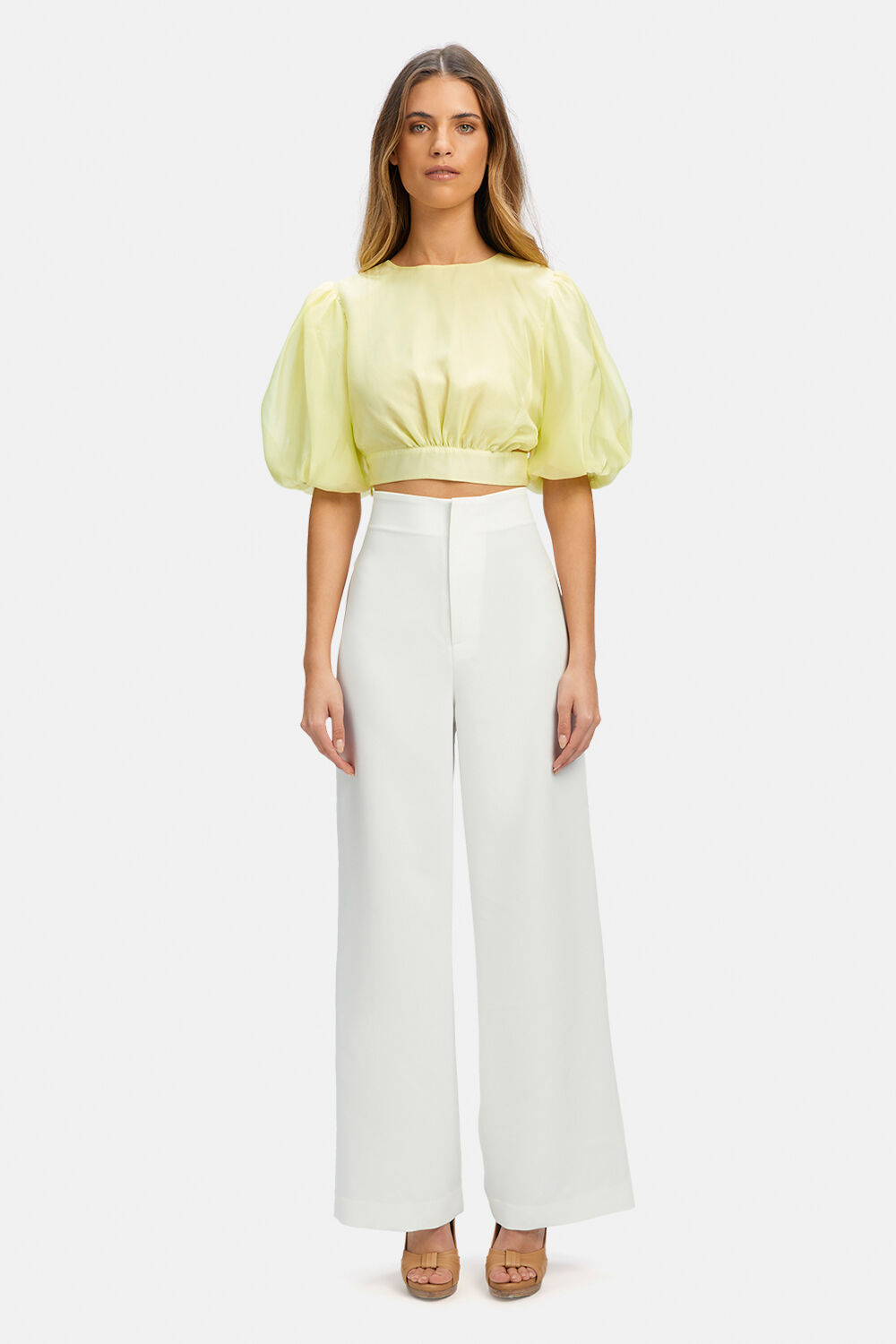 ENYA ORGANZA TOP in colour BUTTERCUP