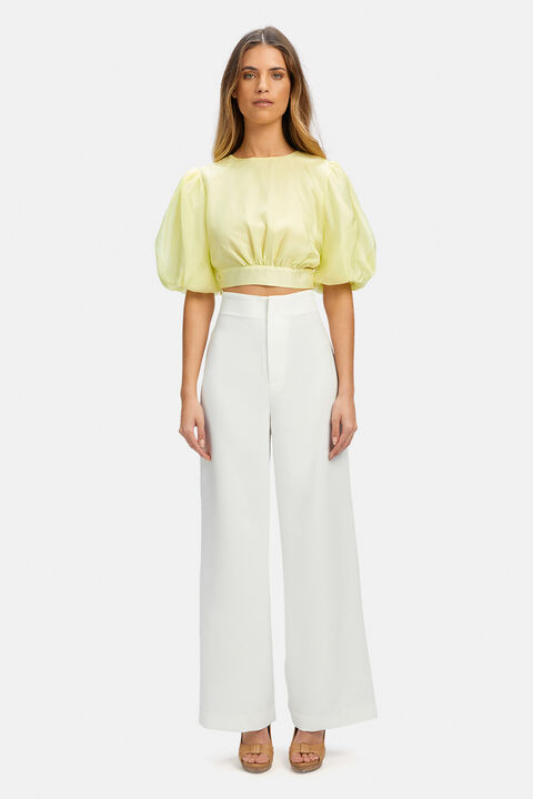 ENYA ORGANZA TOP in colour BUTTERCUP