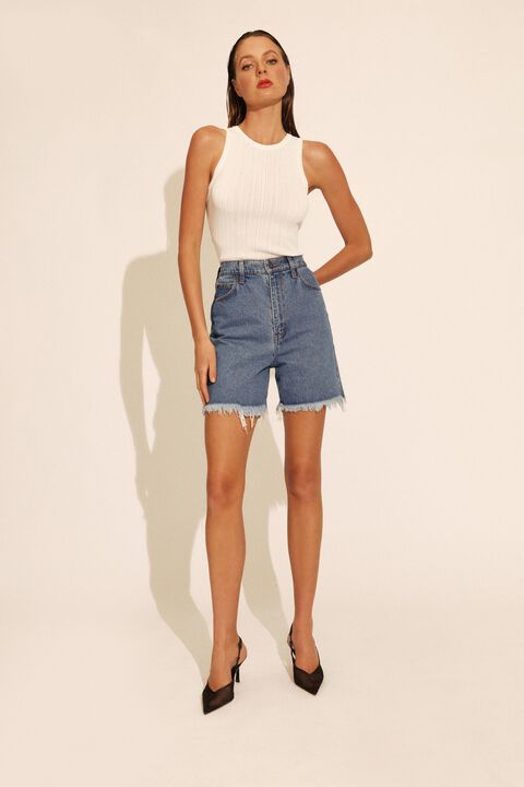 LEA DENIM SHORTS in colour TRUE NAVY
