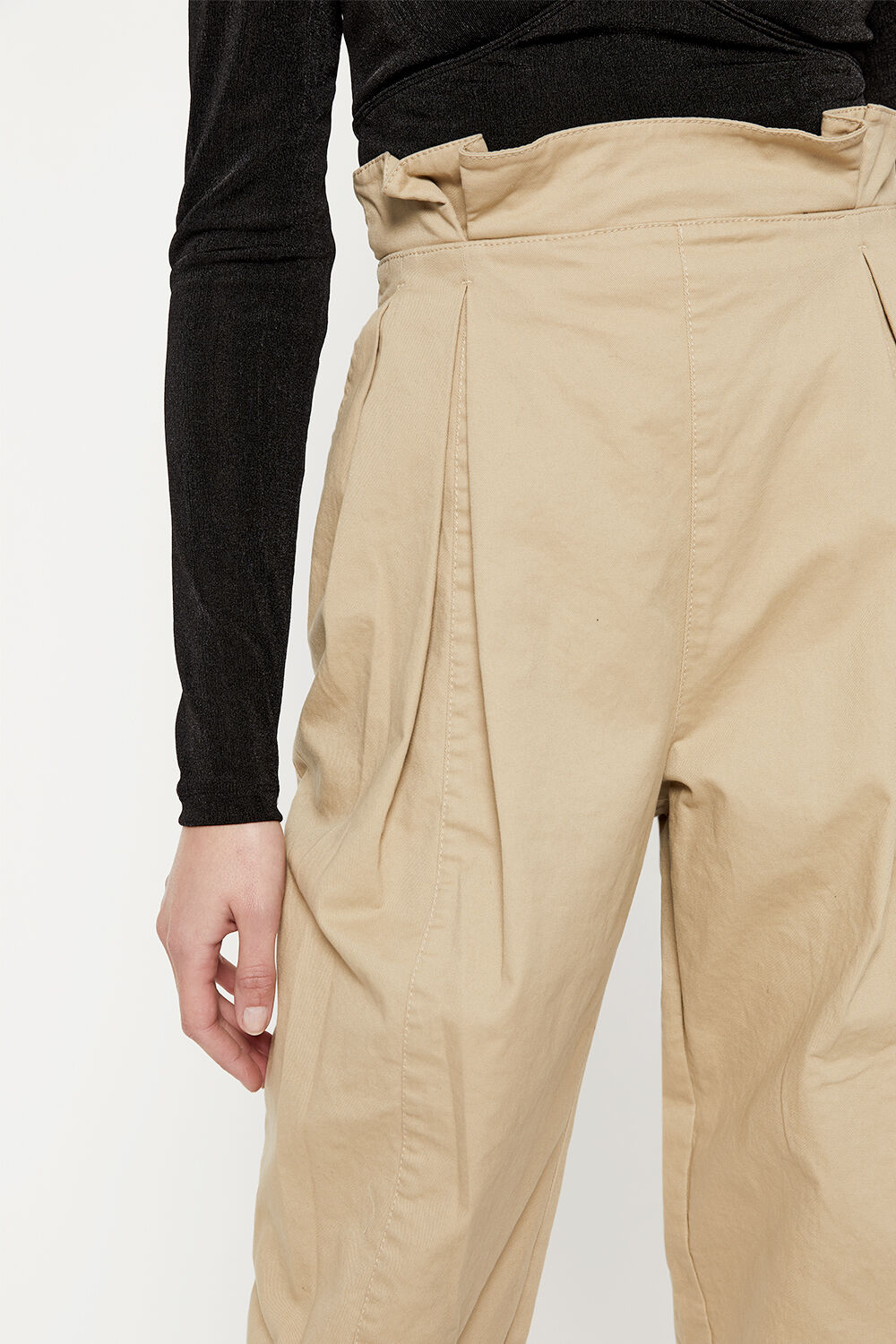 Paperbag Utility Pant in Beige | Bardot