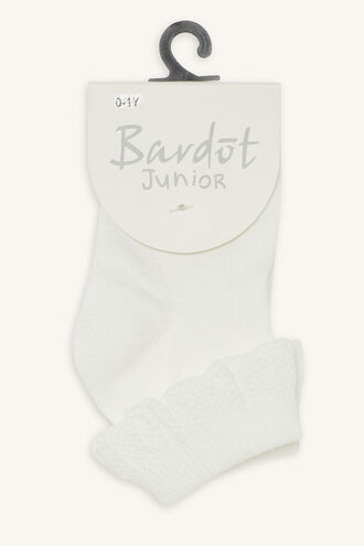 COTTON FRILL SOCKS in colour WHITE ALYSSUM
