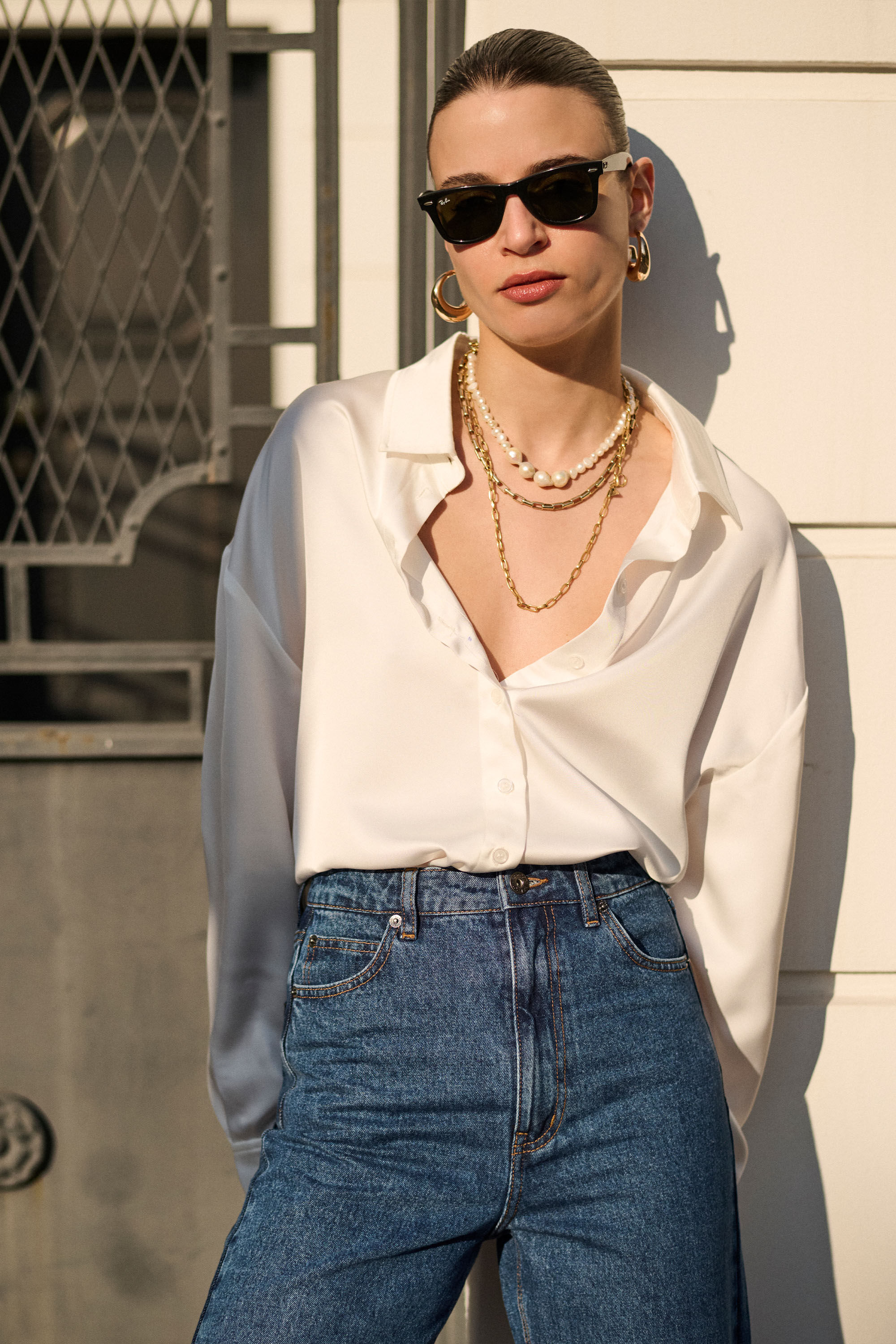Cindy Wide Full Leg Jeans In Indigo Bardot