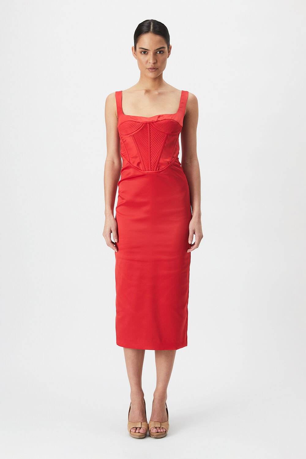 ELODIE MIDI DRESS in colour FIESTA